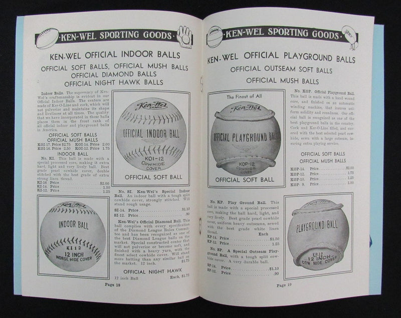 1934 Ken-Wel Sporting Goods Spring and Summer Athletic Goods Catalog 193483