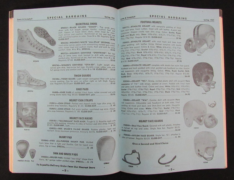 1961 Lowe & Campbell Spring & Summer Athletic Equipment Catalog NO. 200 193492