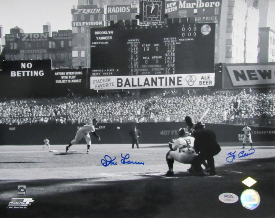 Yogi Berra/Don Larsen Dual-Signed 11x14 Photo Yankees Perfect Game PSA/DNA 94000
