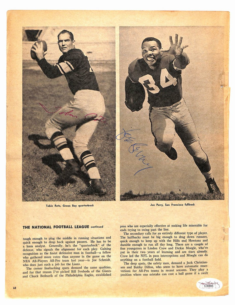 Vintage  NFL All-Pros Signed (6) 8.5x11 Magazine Page Photo Ameche JSA 194948