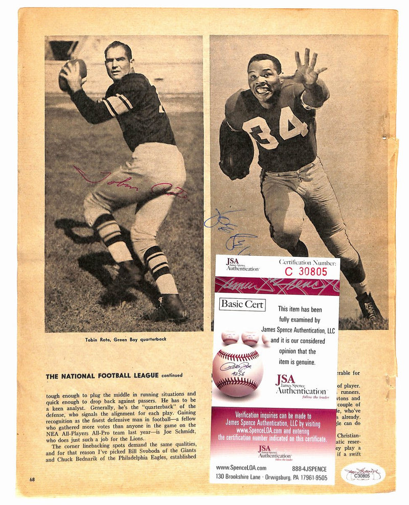 Vintage  NFL All-Pros Signed (6) 8.5x11 Magazine Page Photo Ameche JSA 194948