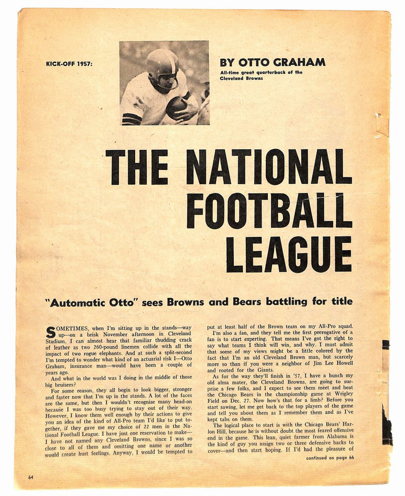 1957 NFL All-Pros Signed (9) 8.5x11 Magazine Page Photo Marchetti JSA 194951
