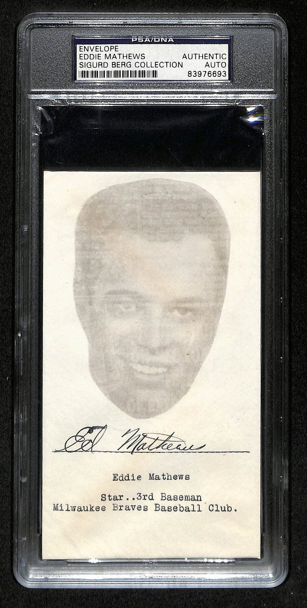Ed Mathews HOF Signed/Autographed 1954 FDC Envelope Braves PSA/DNA 193790