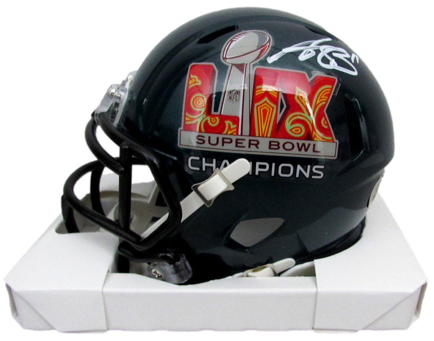 A.J. Brown Signed/Auto Mini SB LIX Champions Helmet Eagles Beckett 195530
