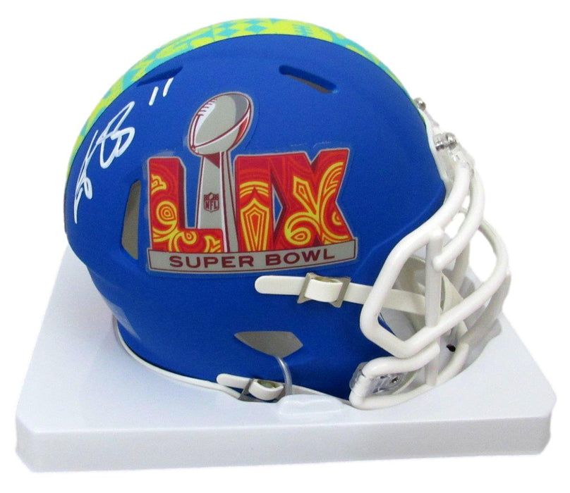 A.J. Brown Signed/Auto Mini SB LIX Blue Football Helmet Eagles Beckett 195531