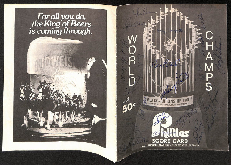 1981 Phillies Signed/Autographed (21) Spring Training Scorecard 194940