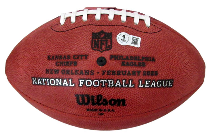 A.J. Brown Signed/Auto Super Bowl LIX Logo Duke Football Eagles Beckett 195540