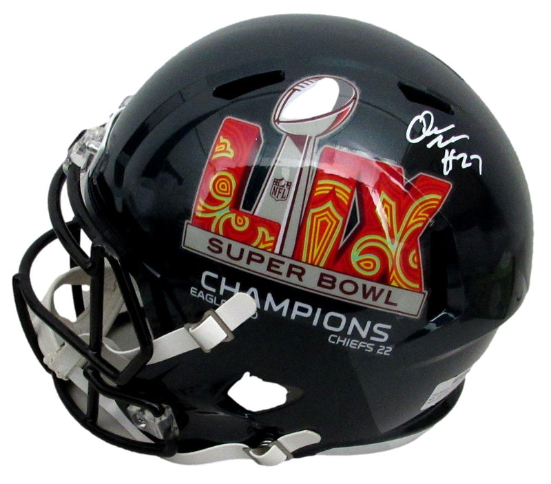 Quinyon Mitchell Signed Full Size Replica SB LIX Champs Helmet Eagles PSA/DNA