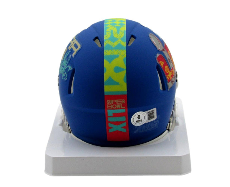 Josh Sweat Signed/Autographed Blue Super Bowl LIX Mini Helmet Eagles BAS 192759