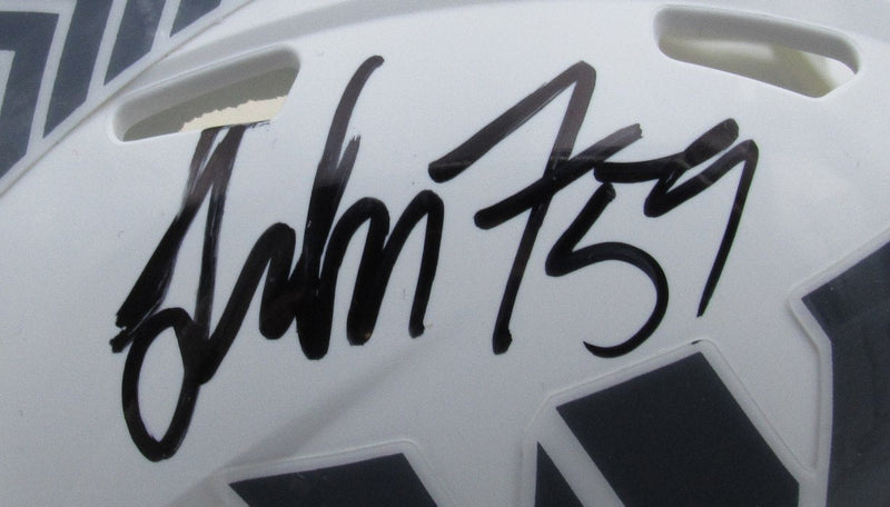 London Fletcher Signed Salute to Service Mini Helmet Commanders JSA 194007