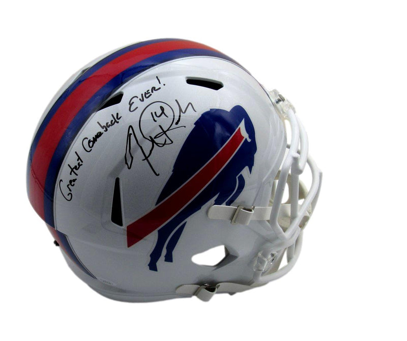 Frank Reich Signed/Inscr Speed Full Size Replica Helmet Buffalo Bills JSA 194012
