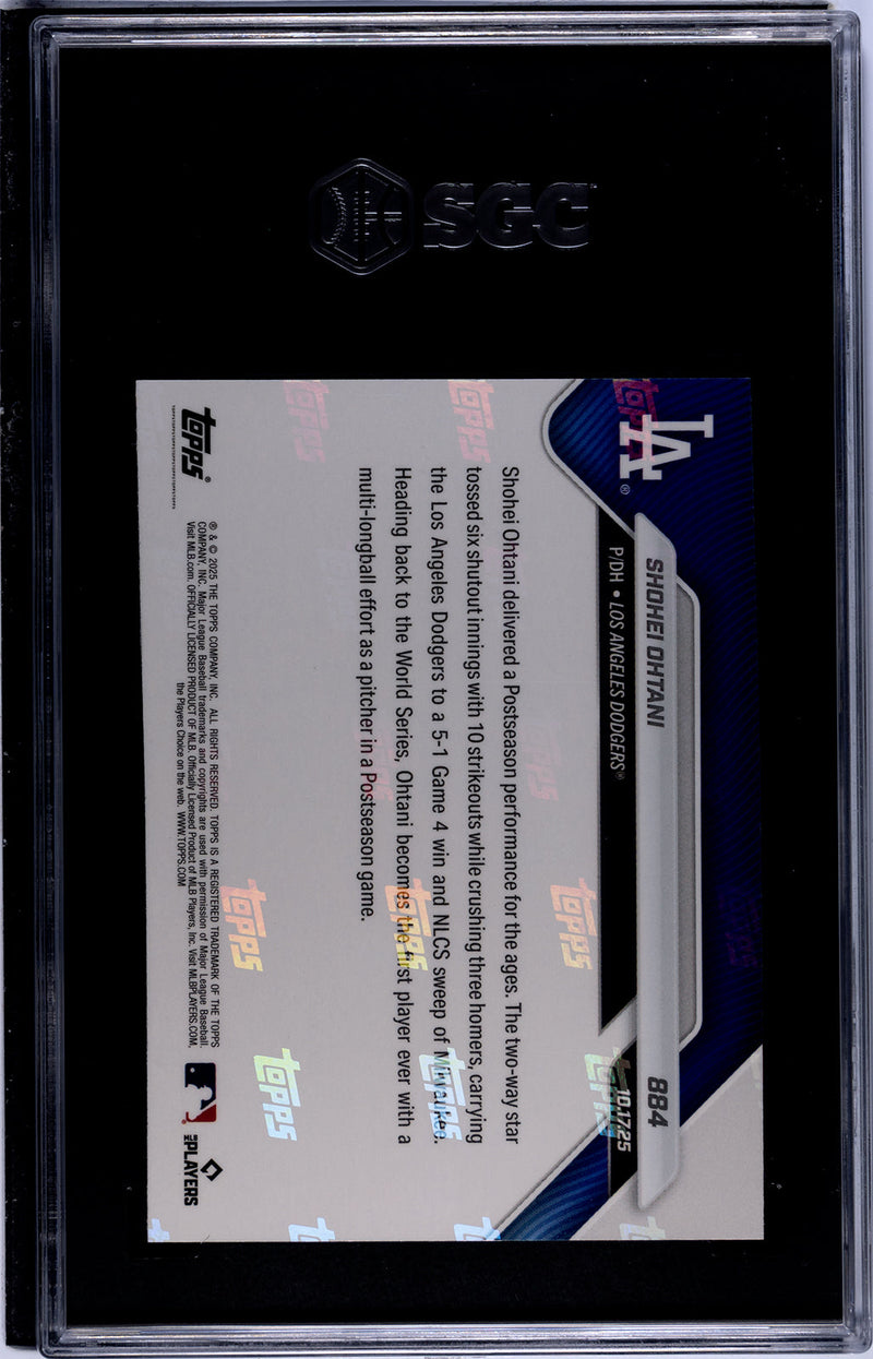 Graded 2025 Topps Now Shohei Ohtani #884 Baseball Card SGC 8 Near Mint