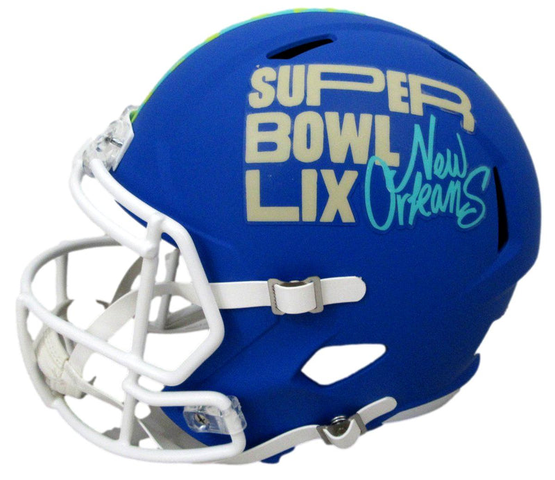 Saquon Barkley Signed Blue SB LIX Full Size Replica Helmet Eagles PSA 195222