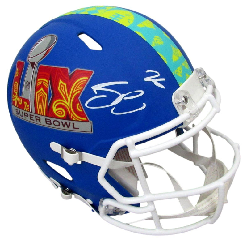 Saquon Barkley Signed Blue SB LIX Full Size Authentic Helmet Eagles PSA 195227