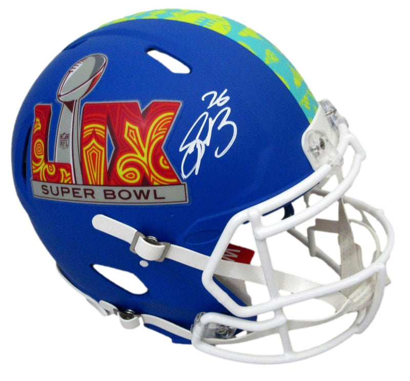 Saquon Barkley Signed Blue SB LIX Full Size Authentic Helmet Eagles PSA 195229