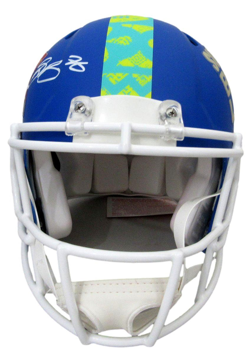 Saquon Barkley Signed Blue SB LIX Full Size Authentic Helmet Eagles PSA 195230