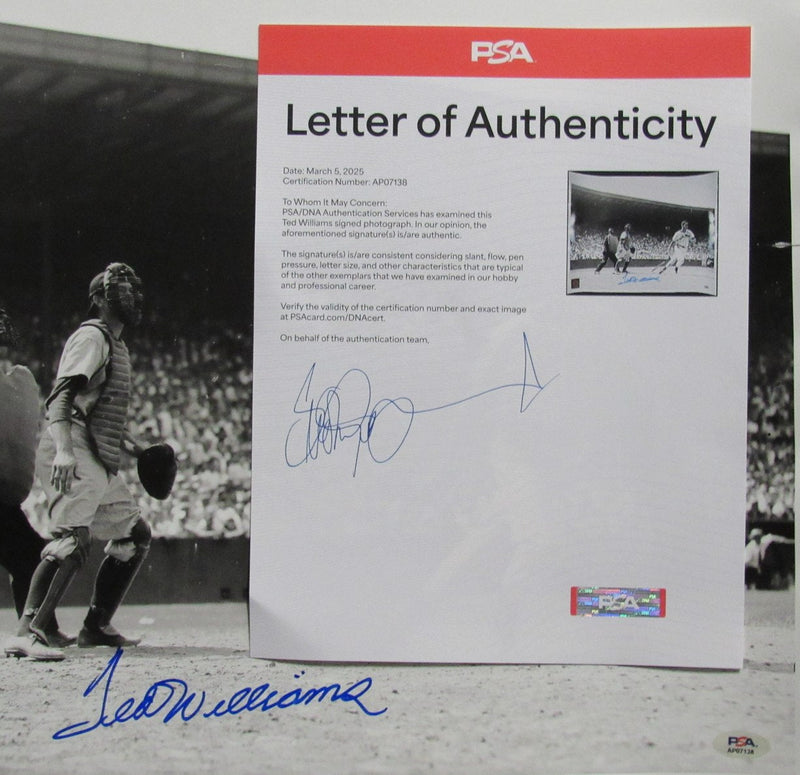 Ted Williams HOF Signed/Autographed 16x20 Photo Boston Red Sox PSA/DNA 192806