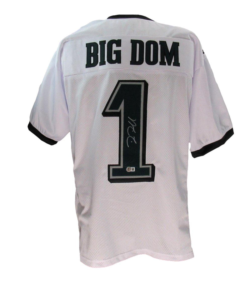 Dom DiSandro Signed/Auto White Custom Football Jersey Eagles Beckett 192785