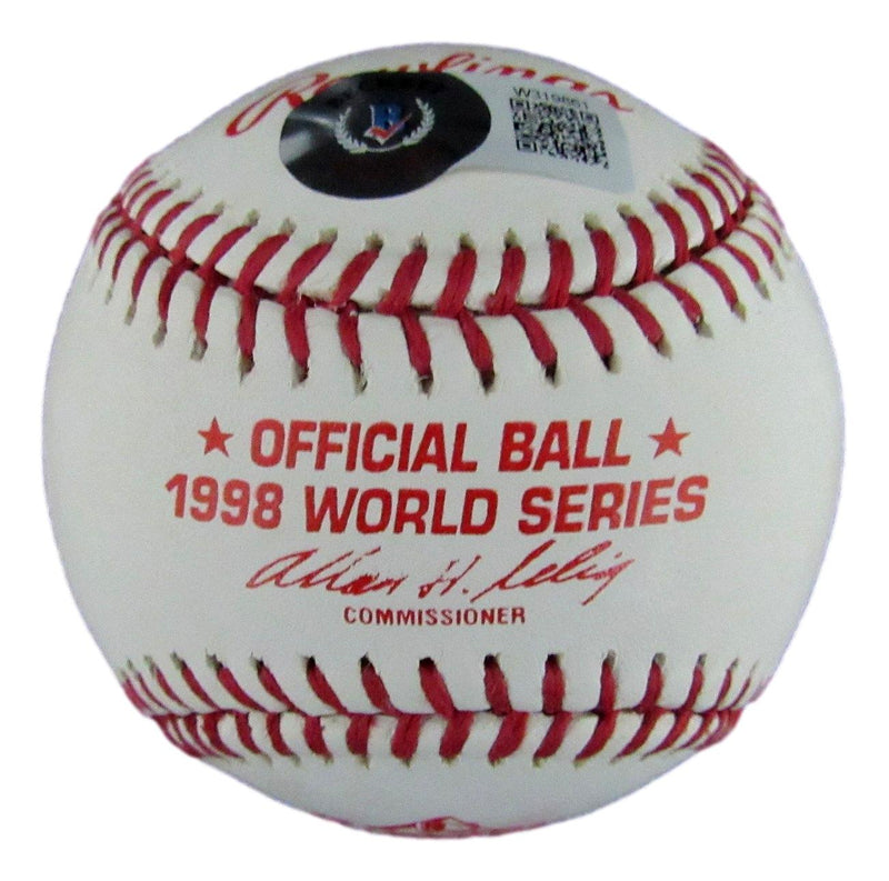 Jorge Posada Autographed 1998 World Series Baseball NY Yankees Beckett 194027