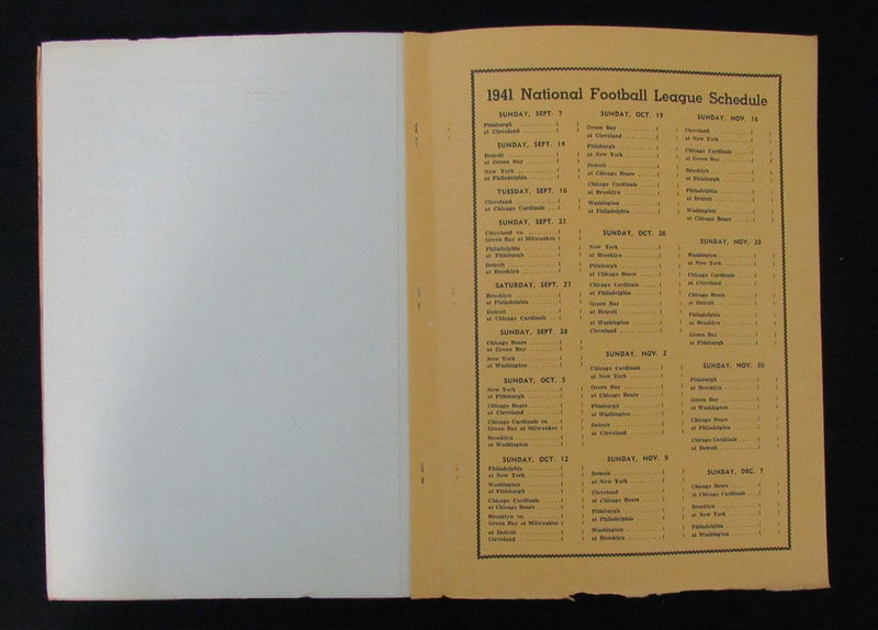 Vintage 1941 Green Bay Packers Press/Media Guide RARE 195270