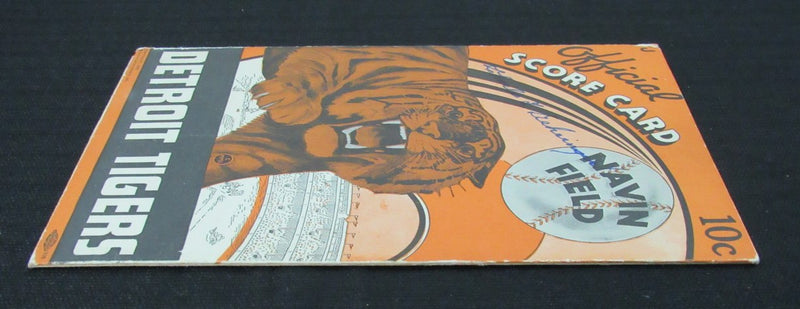 1937 Yankees vs Tigers Signed/Auto (9) Program Scorecard DiMaggio JSA 194940