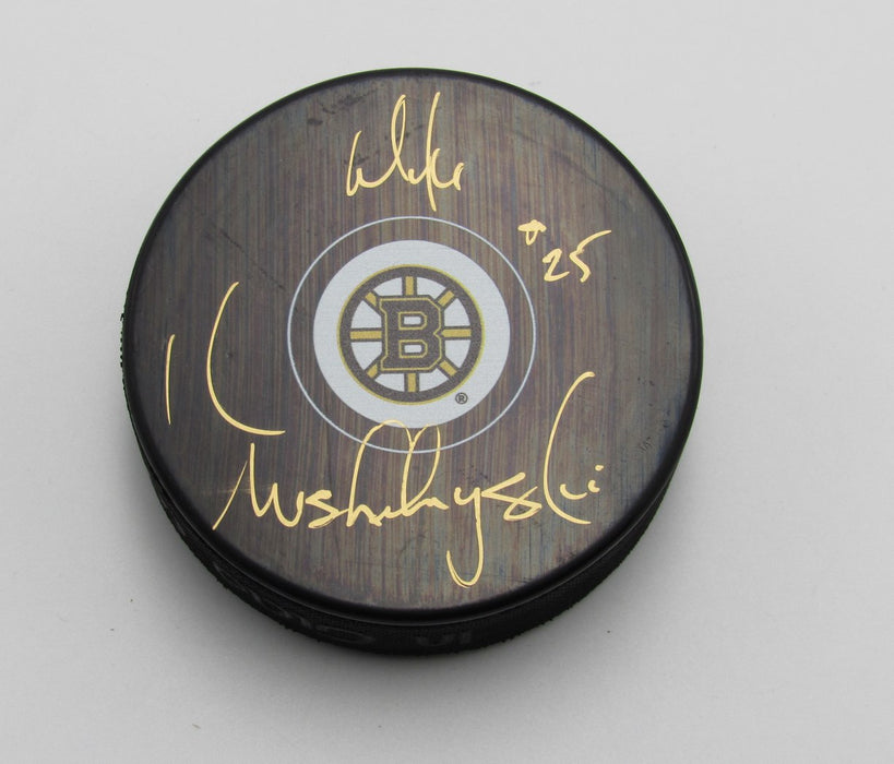 Mike Krushelnyski Signed/Autographed Boston Bruins Hockey Puck PSA 193956