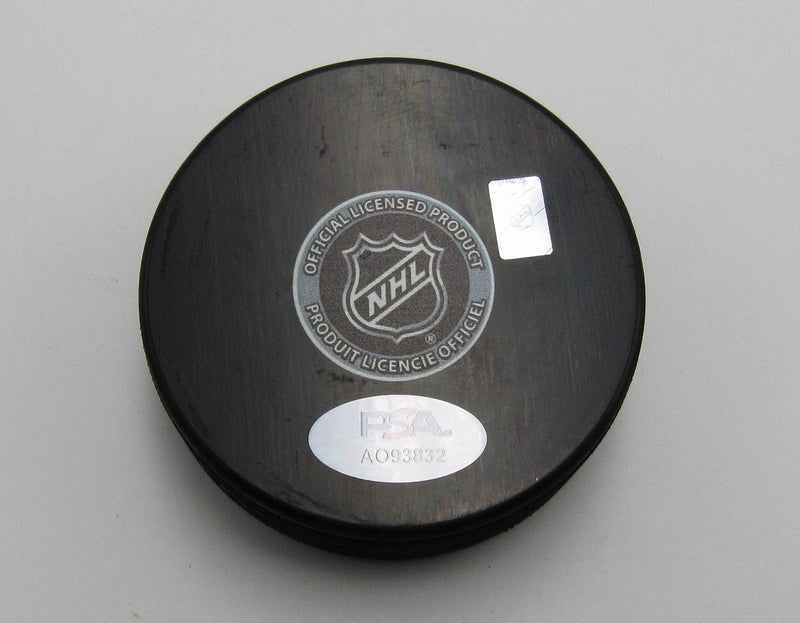 Gilles Gilbert Signed/Inscribed Boston Bruins Hockey Puck PSA 193971