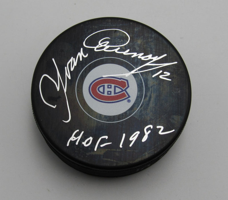 Yvan Cournoyer HOF Signed/Inscribed Montreal Canadiens Hockey Puck PSA 193988