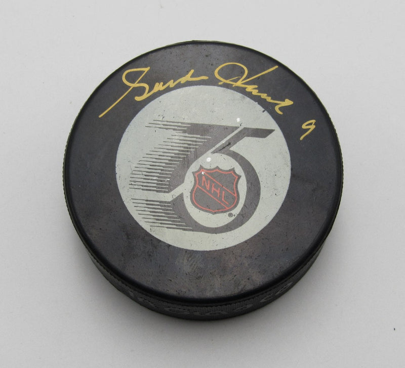 Gordie Howe HOF Signed NHL 75 Official Game Hockey Puck Red Wings PSA 194230