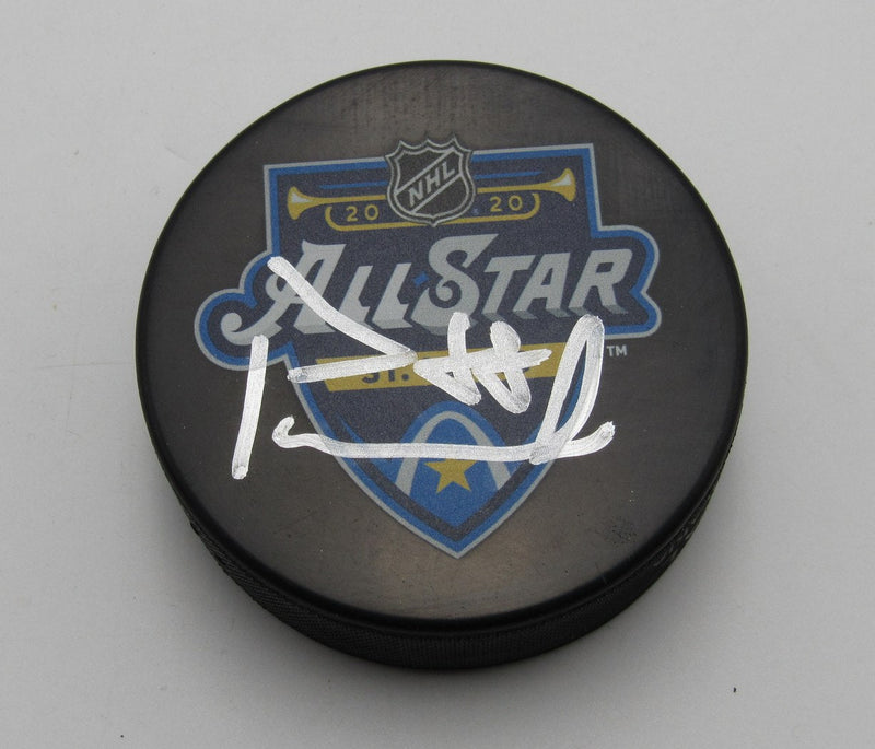David Pastrňák Signed/Auto 2020 All Star Hockey Puck Boston Bruins PSA 194232