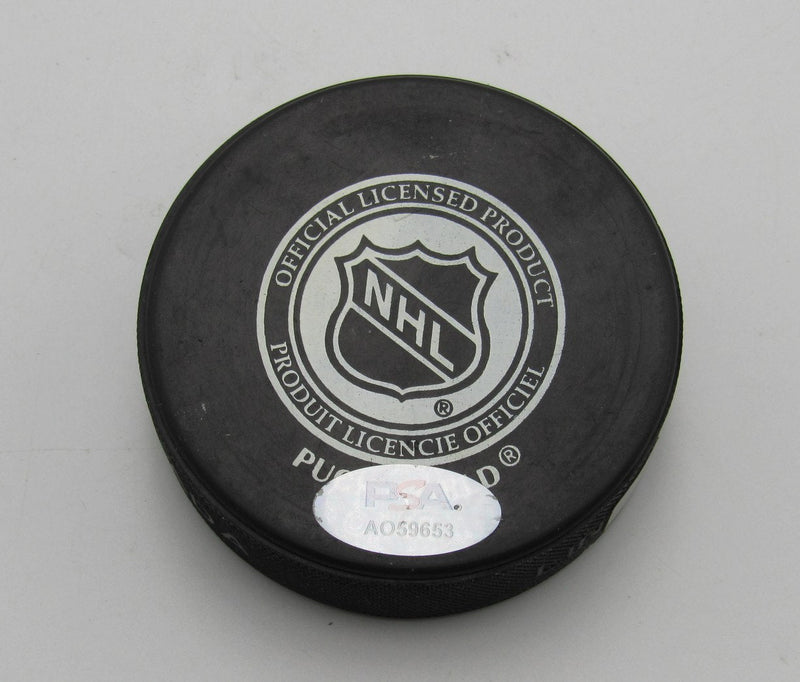 Martin Brodeur HOF Signed 2003 Stanley Cup Champions Hockey Puck PSA 194251