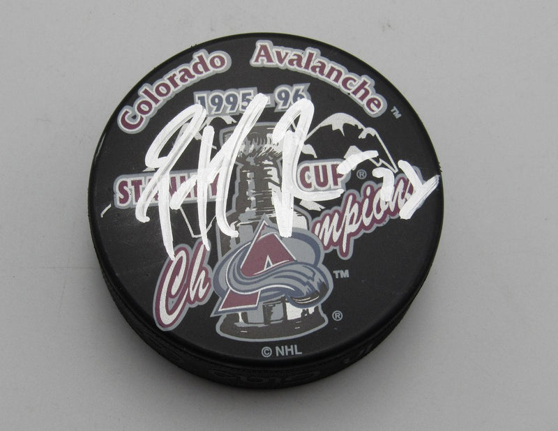 Patrick Roy HOF Signed 1995-96 Stanley Cup Champions Hockey Puck PSA 194265