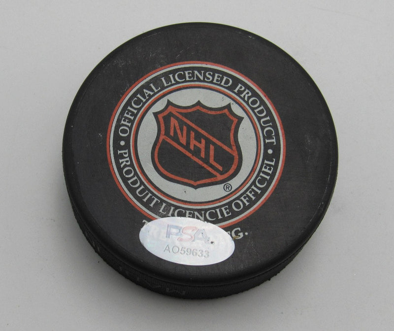 Brian Leetch HOF Signed/Auto 1994 All Star Game Hockey Puck Rangers PSA 194278