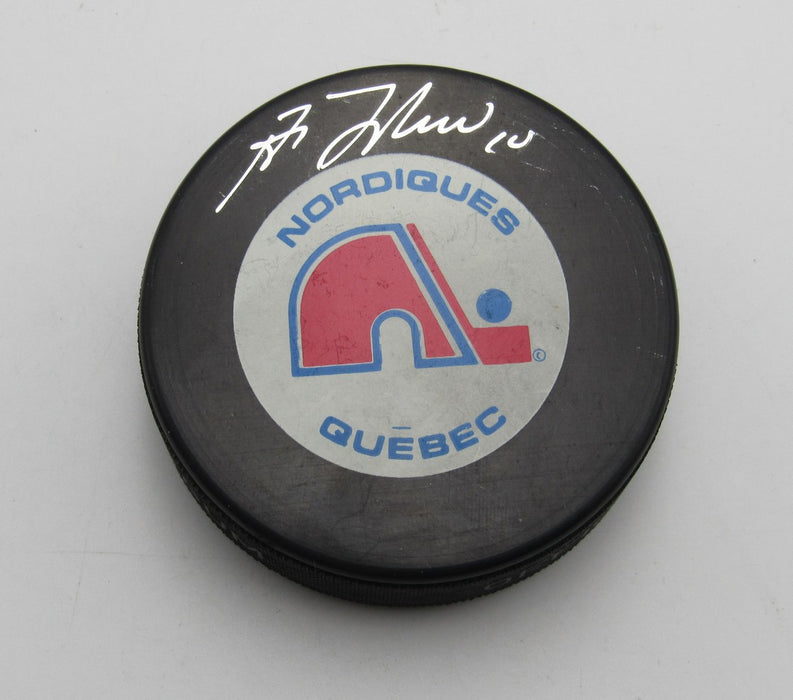 Guy Lafleur HOF Signed Quebec Nordiques Official Game Hockey Puck PSA 194282