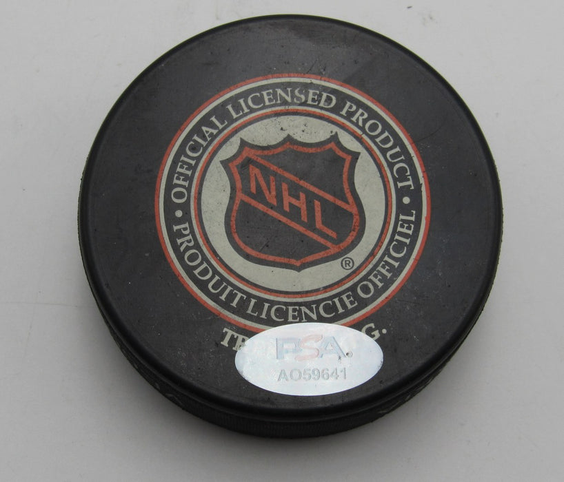 Brian Leetch HOF Signed/Autographed New York Rangers Hockey Puck PSA 194288