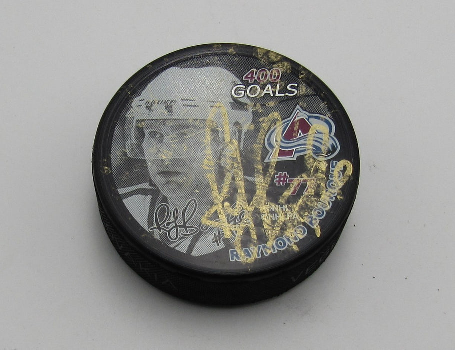 Ray Bourque HOF Signed 400 Goals Hockey Puck Colorado Avalanche PSA 194294