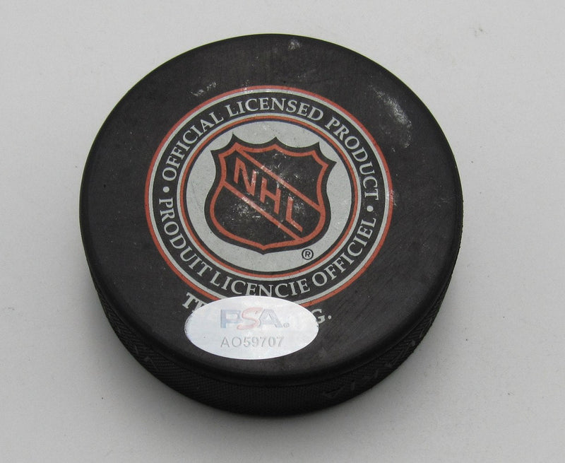 Brian Leetch HOF Signed/Auto 1994 All Star Game Hockey Puck Rangers PSA 194299