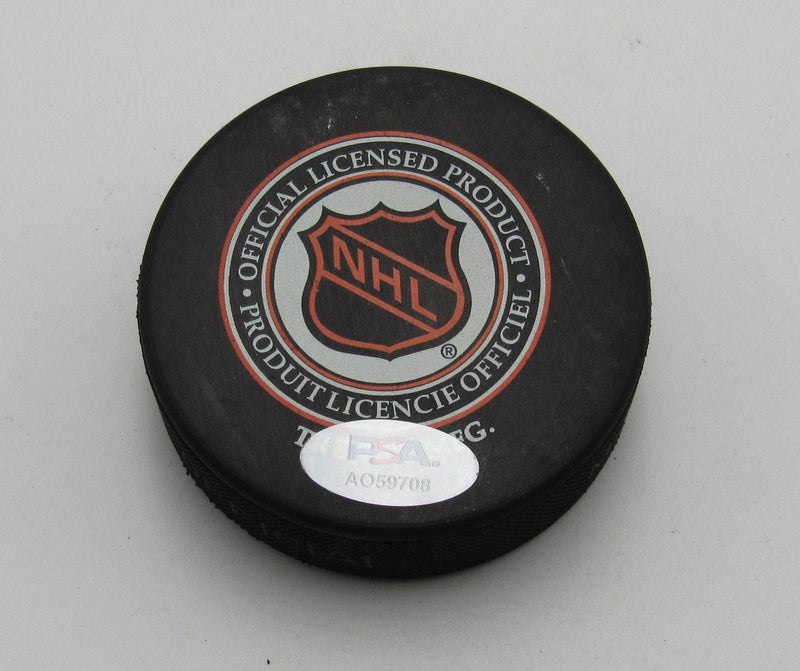 Brian Leetch HOF Signed/Auto 1994 All Star Game Hockey Puck Rangers PSA 194304