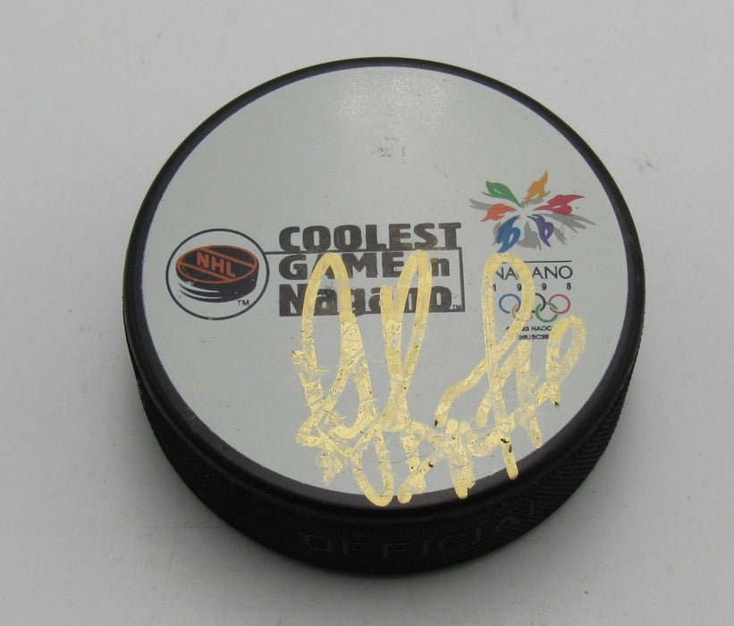Ray Bourque HOF Signed/Auto 1998 Nagano Hockey Puck Canadian Team PSA 194306