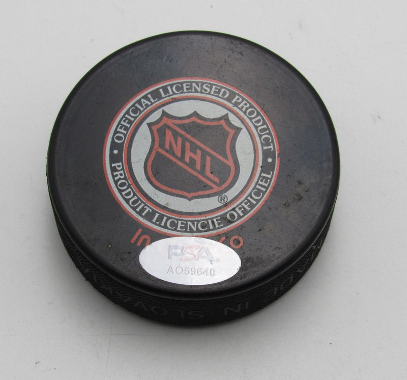 Brian Leetch HOF Signed/Autographed NYR Hockey Puck NY Rangers PSA 194310