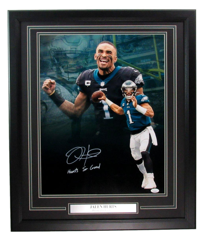 Jalen Hurts Signed/Inscribed 16x20 Photo Philadelphia Eagles Framed JSA 195280