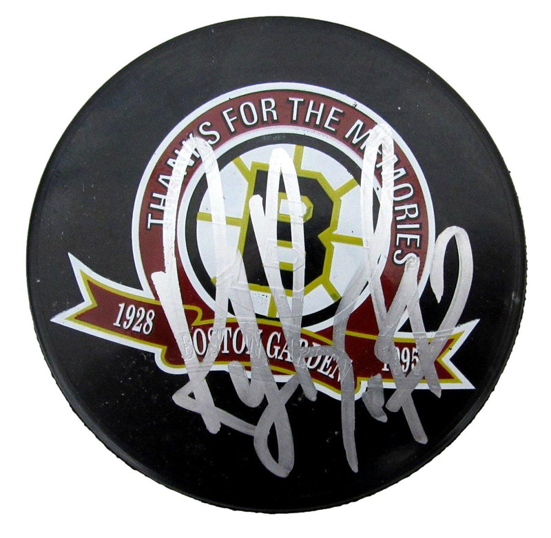 Ray Bourque HOF Signed Boston Gardens Hockey Puck Boston Bruins PSA 194257