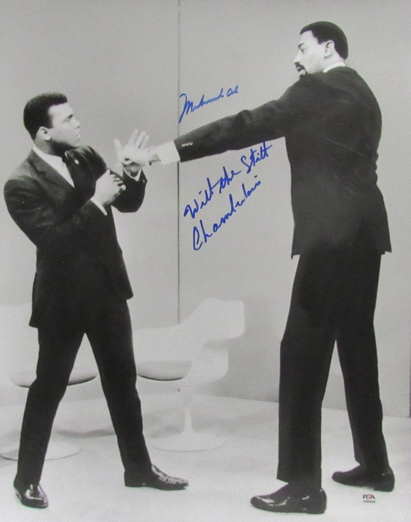 Muhammad Ali / Wilt Chamberlain Dual-Signed/Auto 16x20 Photo PSA "9" 194700