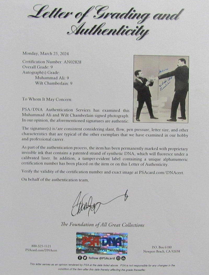 Muhammad Ali / Wilt Chamberlain Dual-Signed/Auto 16x20 Photo PSA "9" 194700