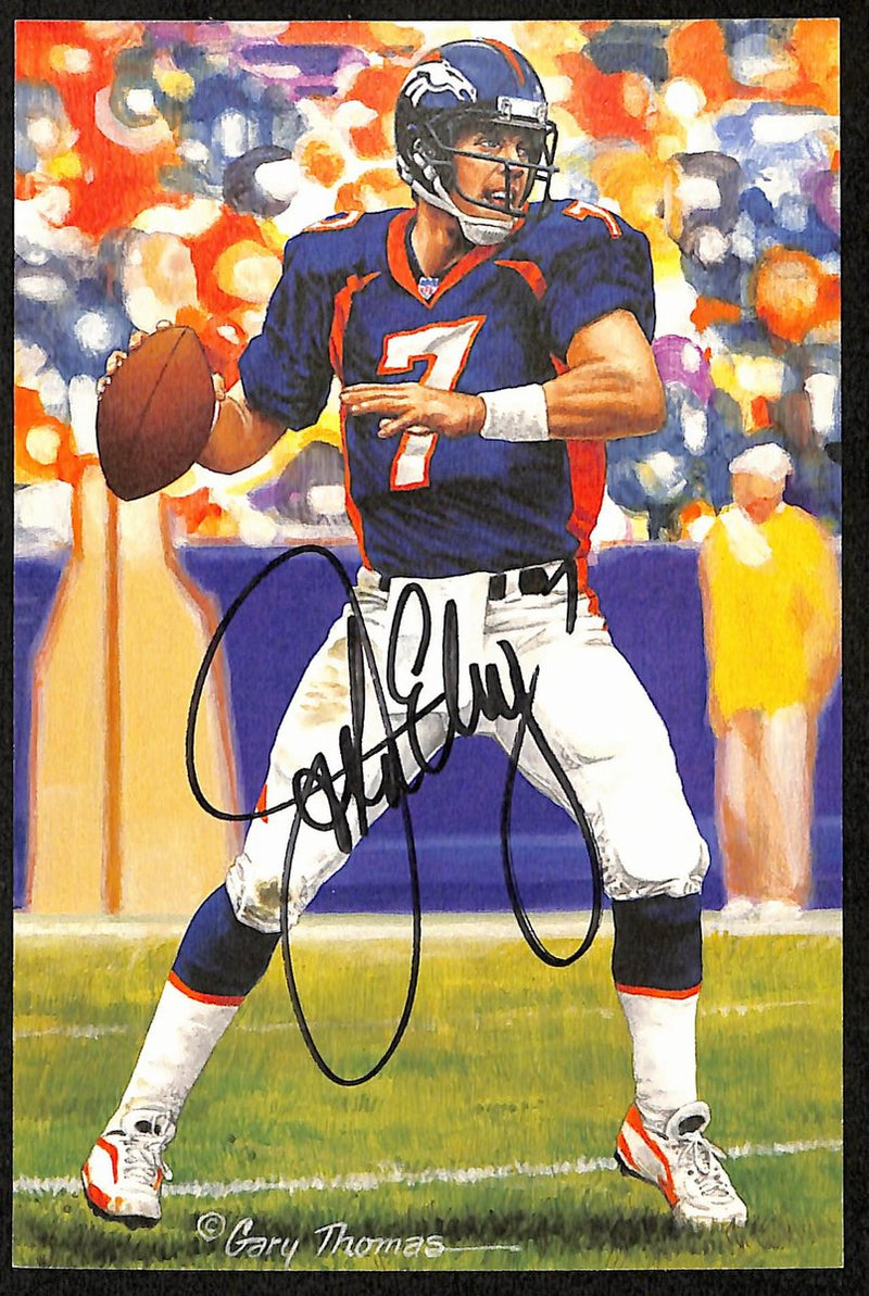 John Elway HOF Signed/Auto 2004 Goal Line Art GLAC Postcard Broncos PSA 194730
