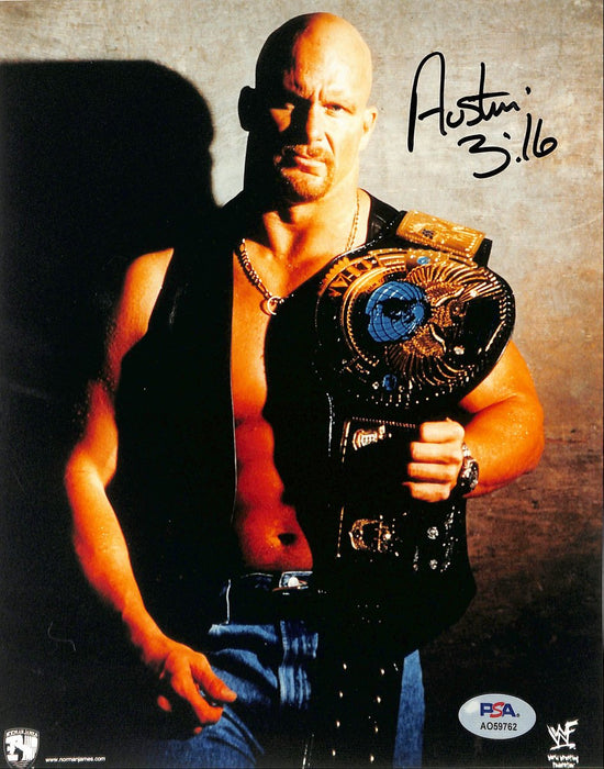 "Stone Cold" Steve Austin Signed/Inscribed 8x10 Photo Pro Wrestler PSA 194985