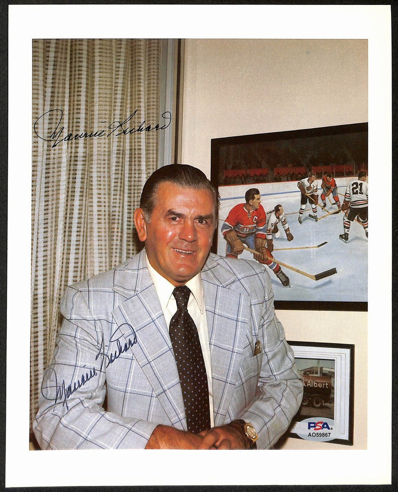 Maurice Richard HOF Signed/Auto 8x10 Photo Montreal Canadiens PSA 195016