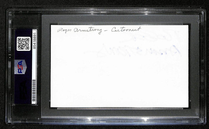 Roger Armstrong Signed 3x5 Index Card Cartoonist "Flintstones" PSA/DNA 193805