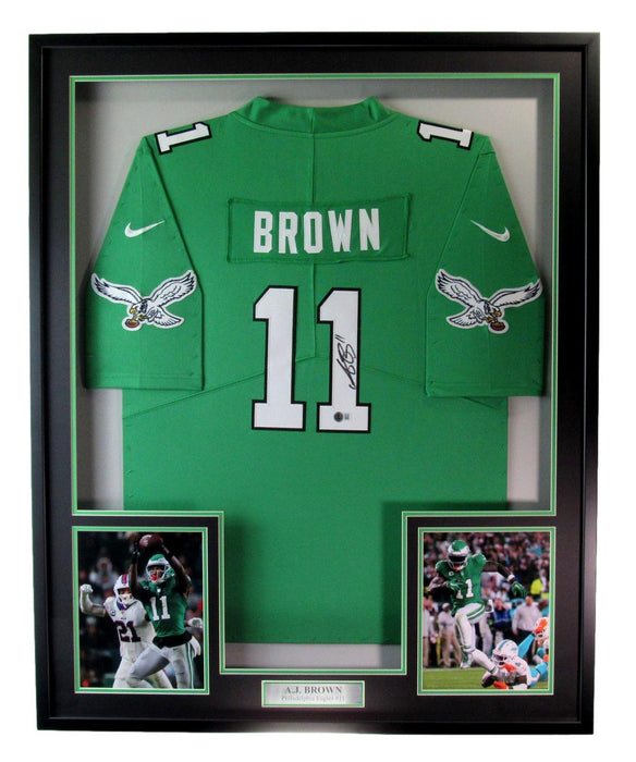 A.J. Brown Autographed Philadelphia Eagles Jersey Framed Beckett 194698