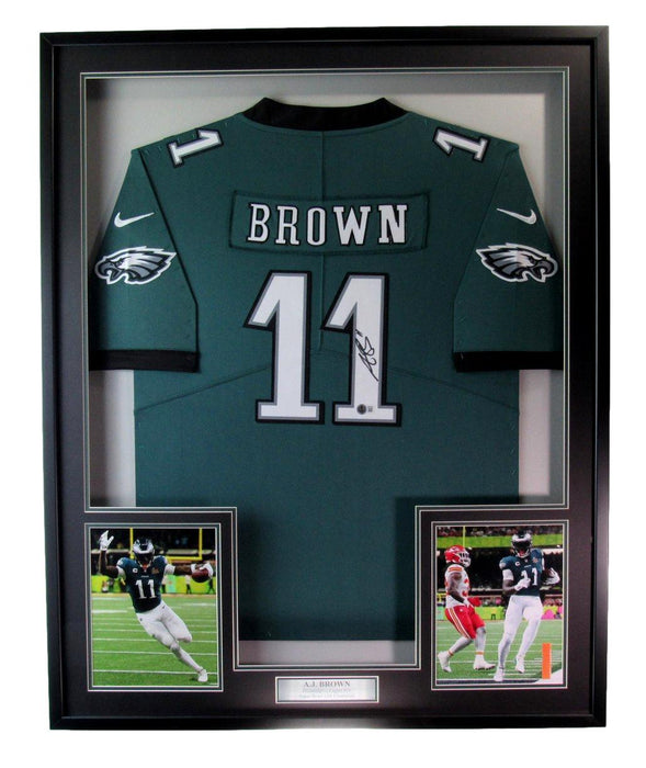 A.J. Brown Autographed Philadelphia Eagles Jersey Framed Beckett 194699